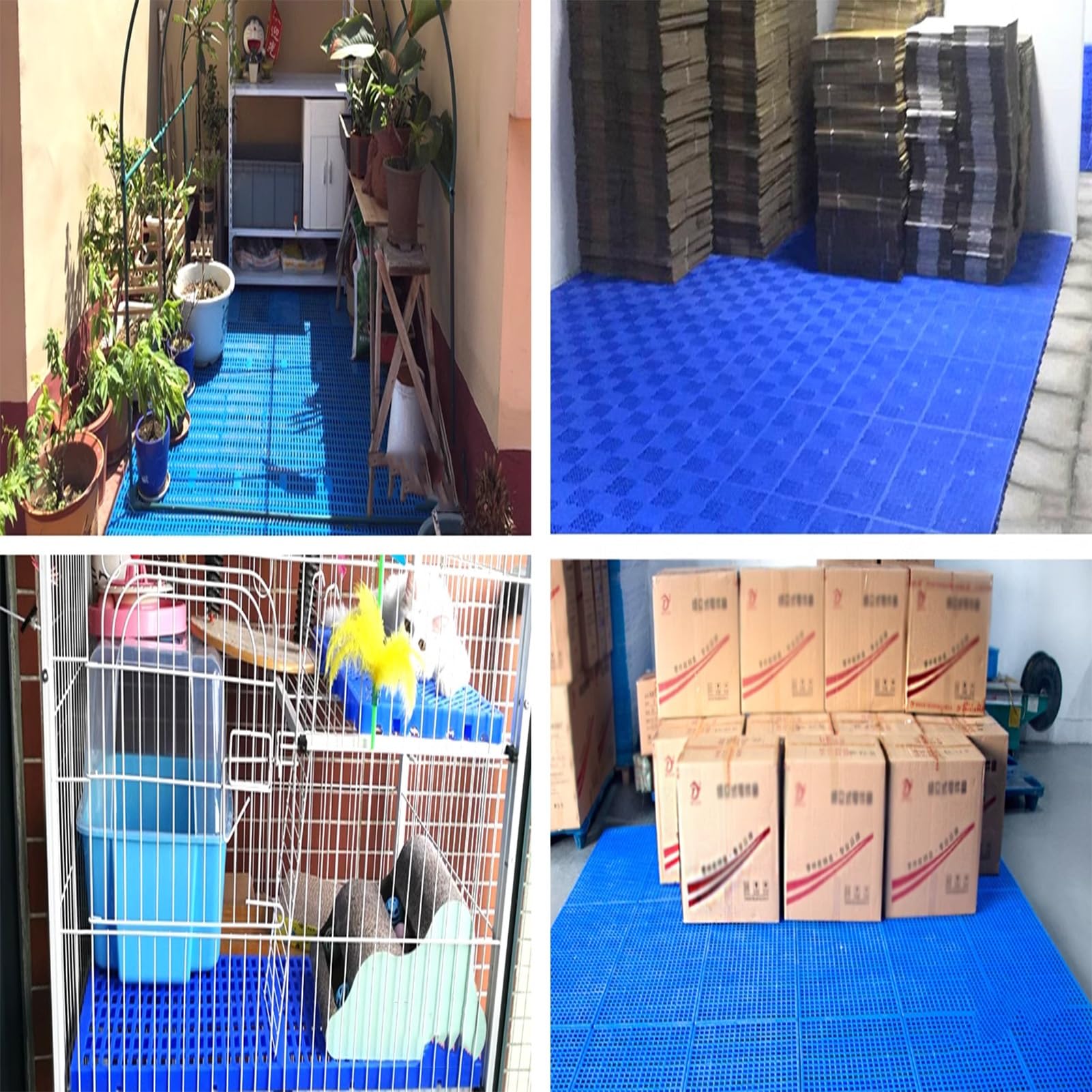 Palettes logistiques en Plastique, palettes en Plastique légères, grilles Respirantes, présentoirs de Vente pour supermarchés, Tapis de Plateau d'entrepôt (Bleu 23,6 x 15,7 x 2 Pouces, 6