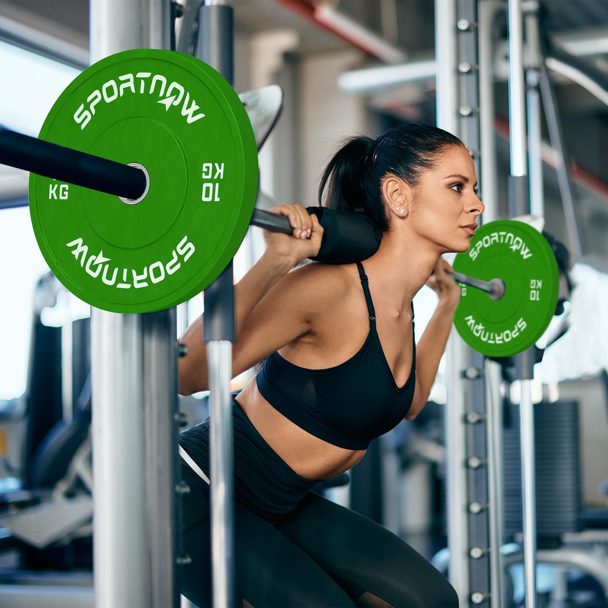 SPORTNOW Set 2 Dischi Pesi 2x5/10/20 kg in Gomma, Dischi per Palestra e Casa con Foro da 5 cm per Manubri e Bilancieri