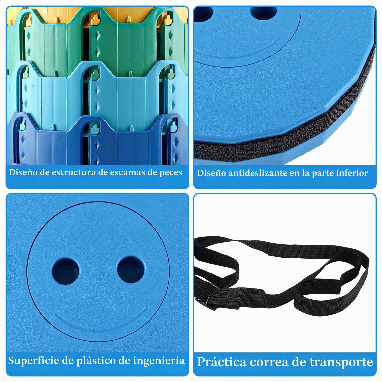 2 Piezas Taburete Plegable Redondo, Taburete telescópico Plegable Ajustable de 6 a 45 cm con Correa, Carga hasta 200 kg para Camping, Pesca y Viajes Multicolor