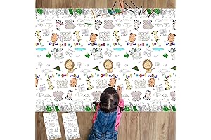2 Pack Zoo Coloring Tablecloth: Unleash Creativity on a Giant Canvas