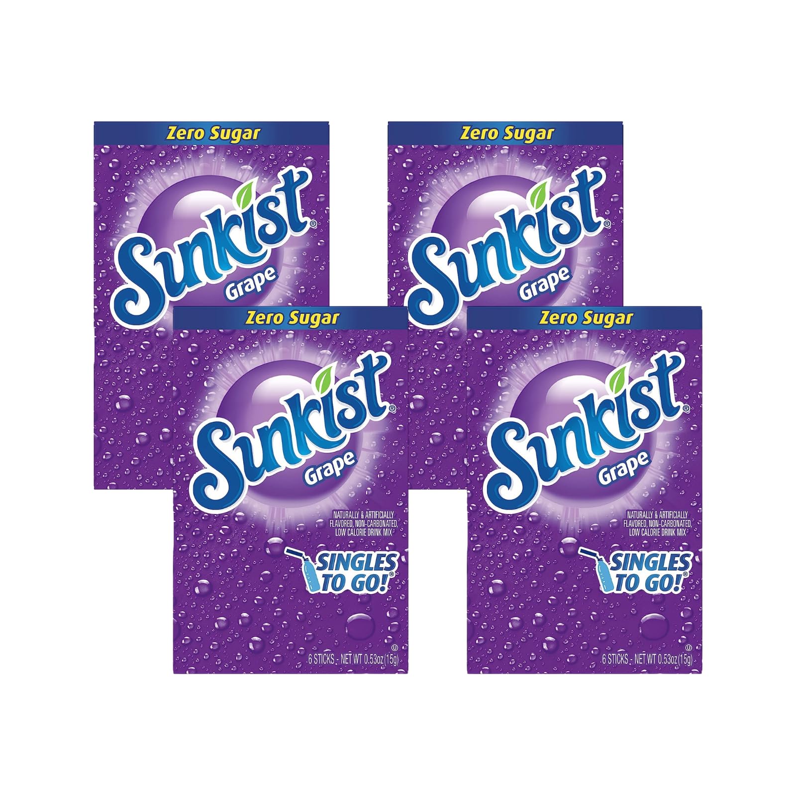 Amazon.com : Sunkist Soda Grape Singles To Go Drink Mix, 0.53 OZ