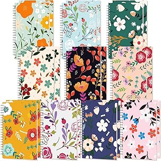 Kosiz 20 Pcs Aesthetic Floral Spiral Notebooks A5 Lined Journal for Wome...