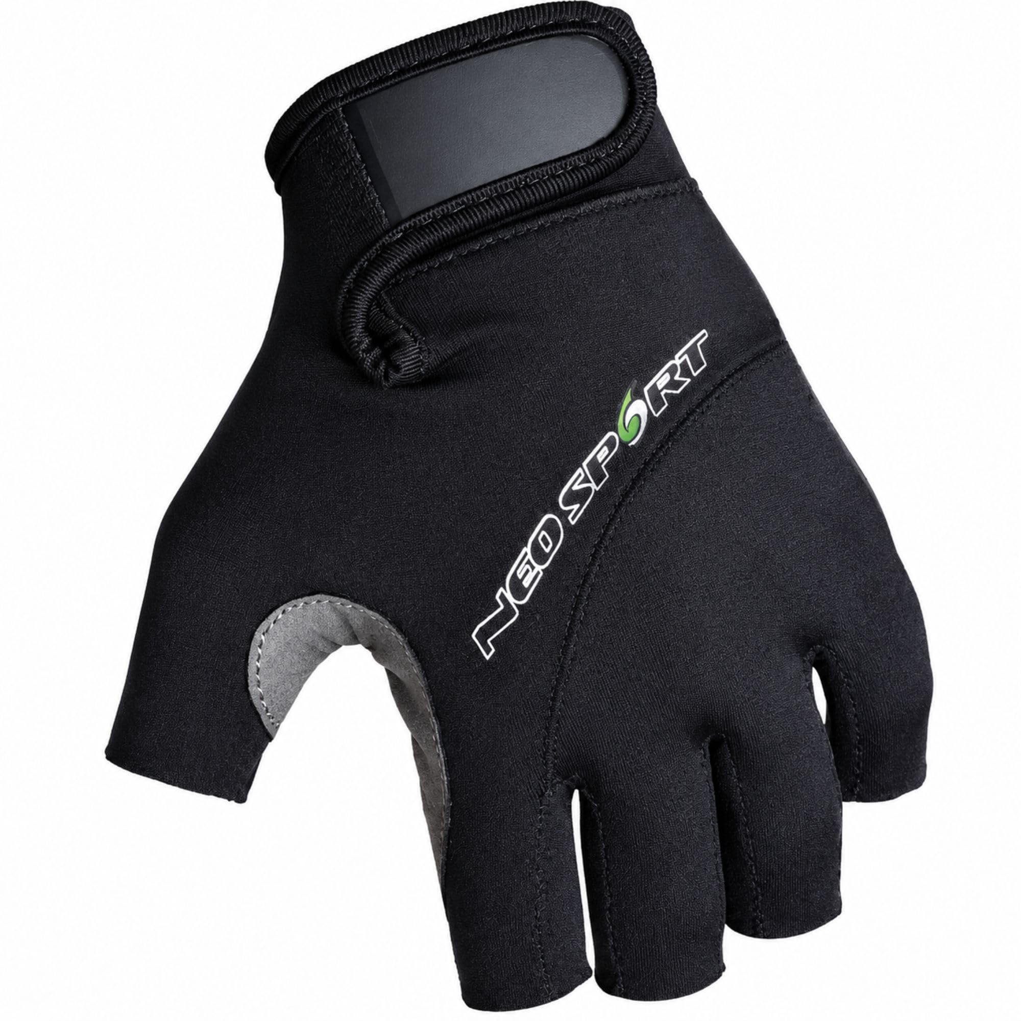 NeoSport Gants de plongée de qualité supérieure - en néoprène de 1,5 mm - Gants 3/4 - Noirs - pour plongée, plongée avec Tuba et Ski Nautique