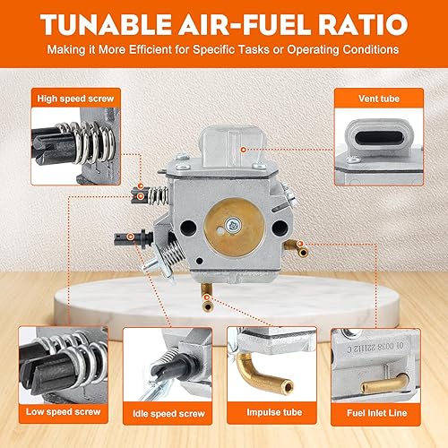 Miniatura 5 de Hipa Carburador con filtro de aire kit de repotencia de línea de combustible para motosierra STHIL MS290 MS310 MS390 029 039