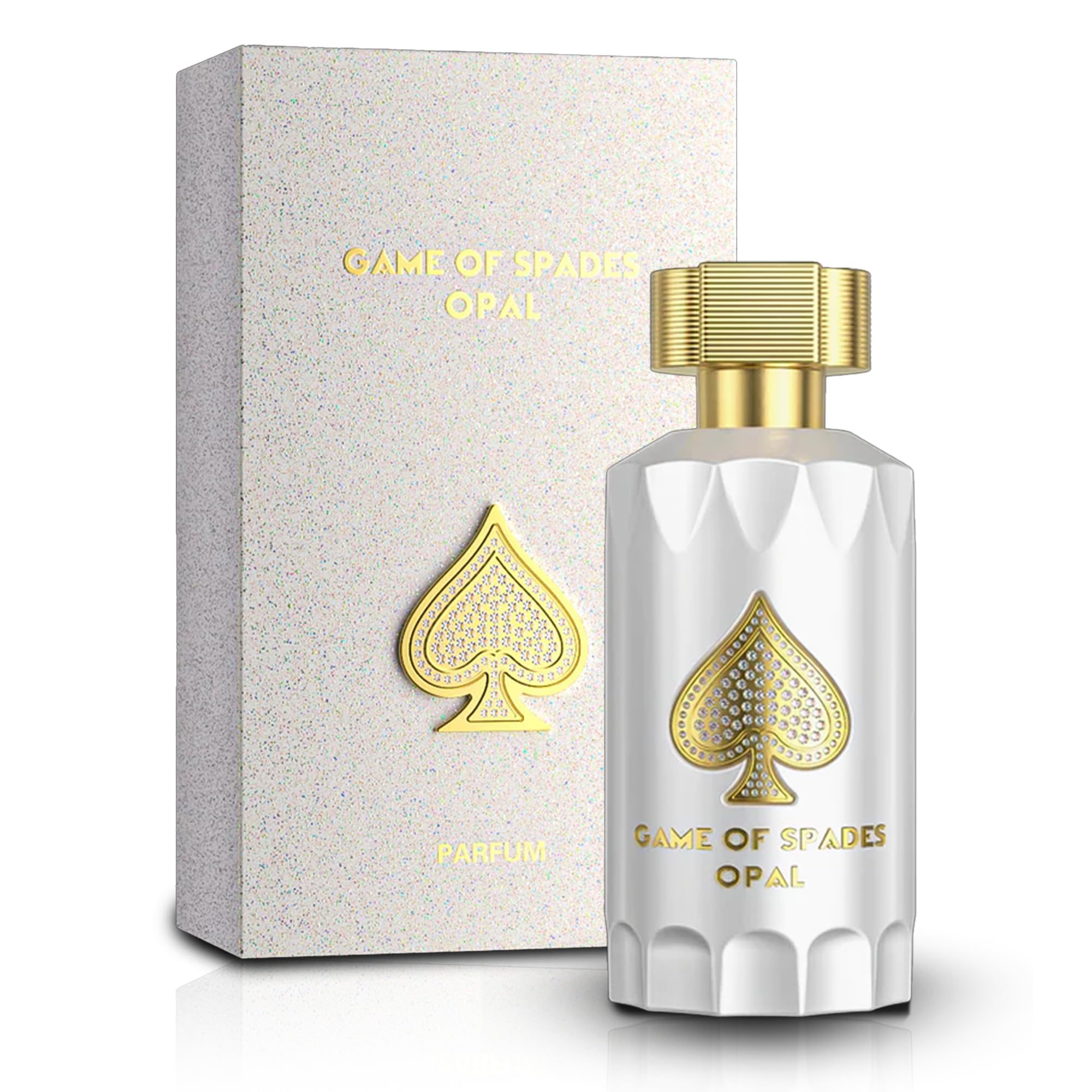 Jo Milano Game of Spades Opal Parfum Spray | 3.4 oz (100ml) | Rose, Oud Wood, Spicy, Citrus Scent | Long Lasting Fragrance for Men and Women (Unisex)