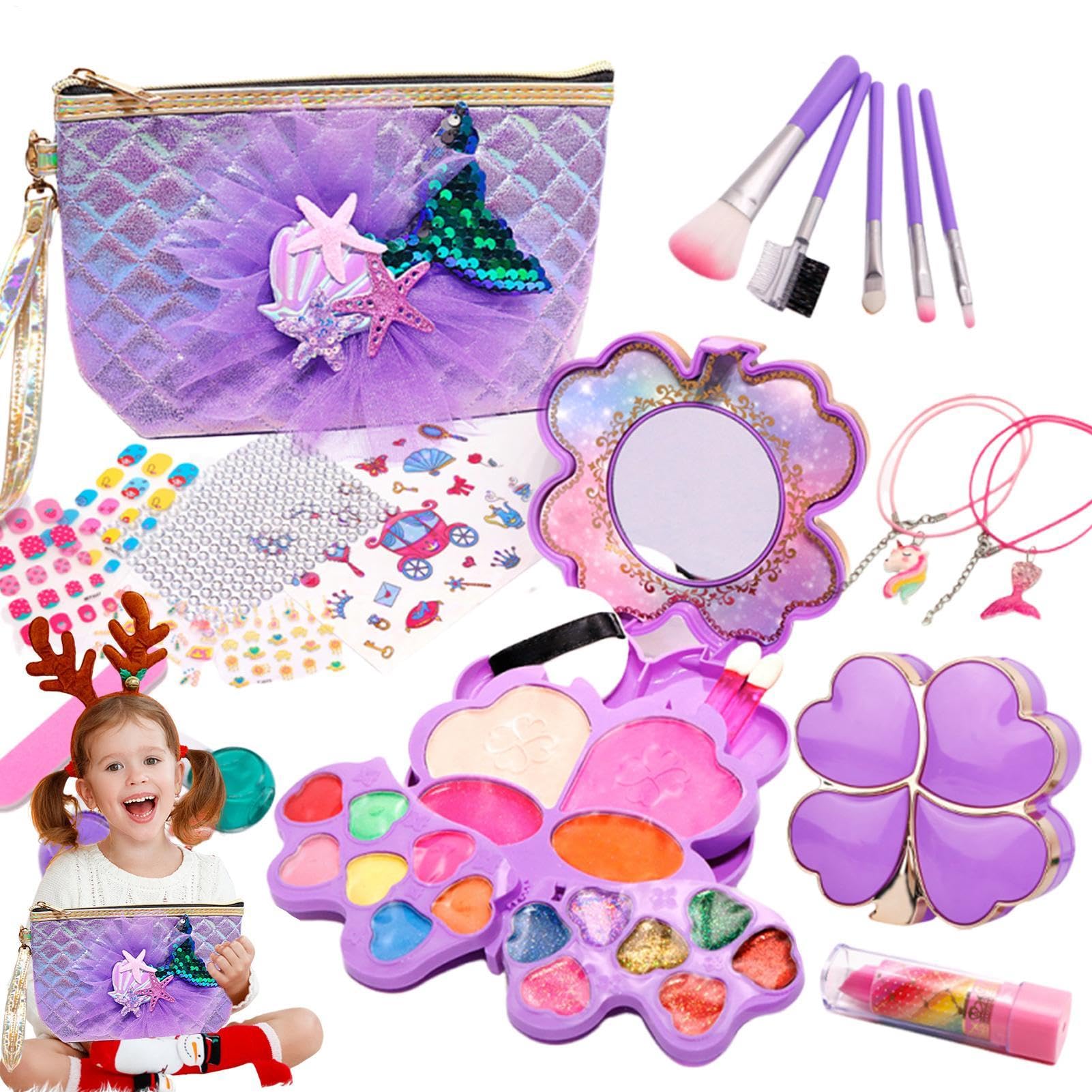 Kinder Make-up Set 26-Teiliges Echt Waschbares Kosmetik-Set Im