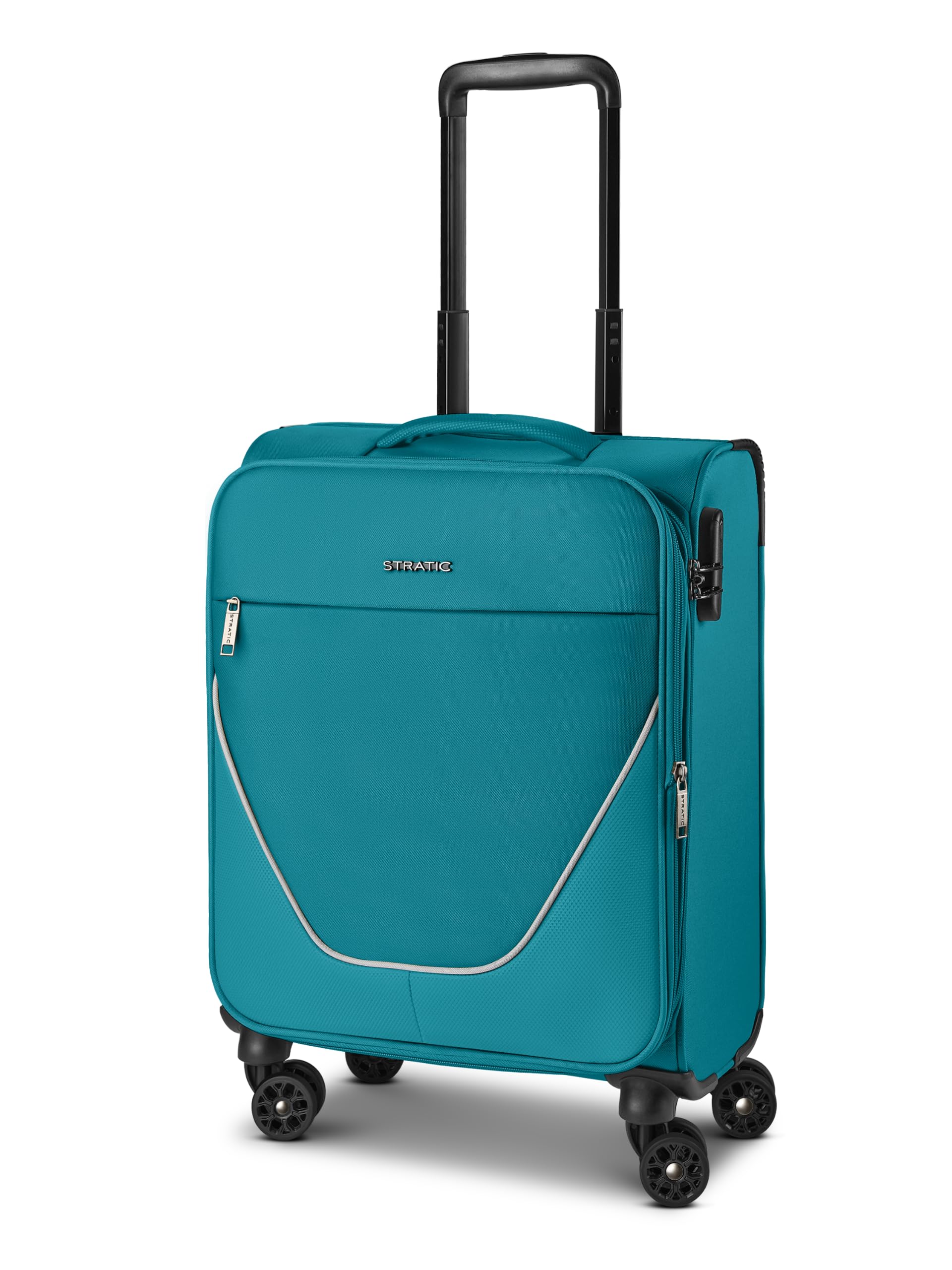 Stratic Kabinen-Koffer für Damen und Herren | Kleiner Cabin-Trolley 40 x 21 x 55 cm aus hochwertigem, flexiblem Polyester Material | Erweiterbar & Teleskopgriff| taska Serie