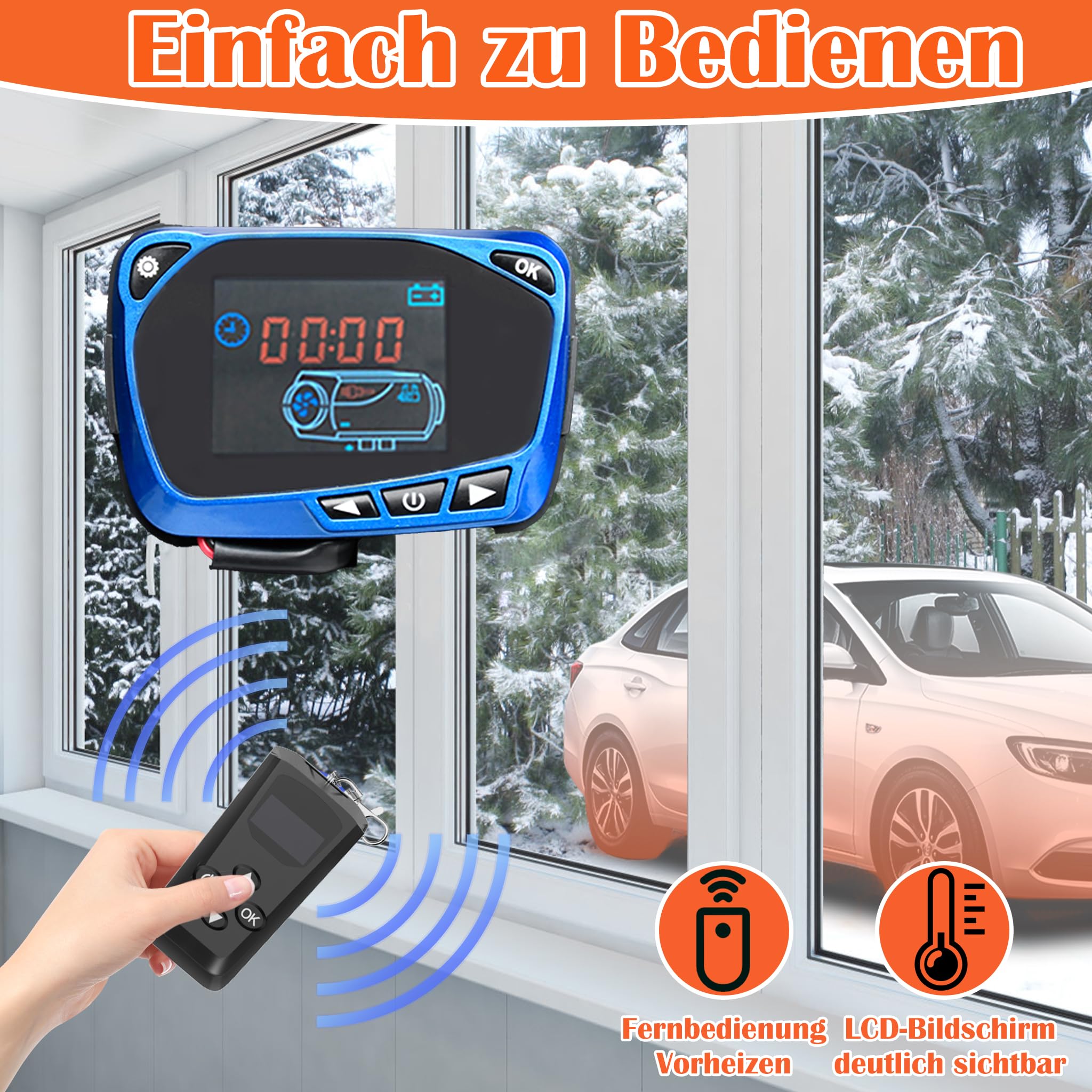 FIVMEN Standheizung Diesel 8KW 12V Dieselheizung mit Fernbedienung und LCD-Display Diesel Lufterhitzer Air Diesel Heizung Schnelles Aufheizen für LKW Wohnmobil RV Boote Auto, Typ E