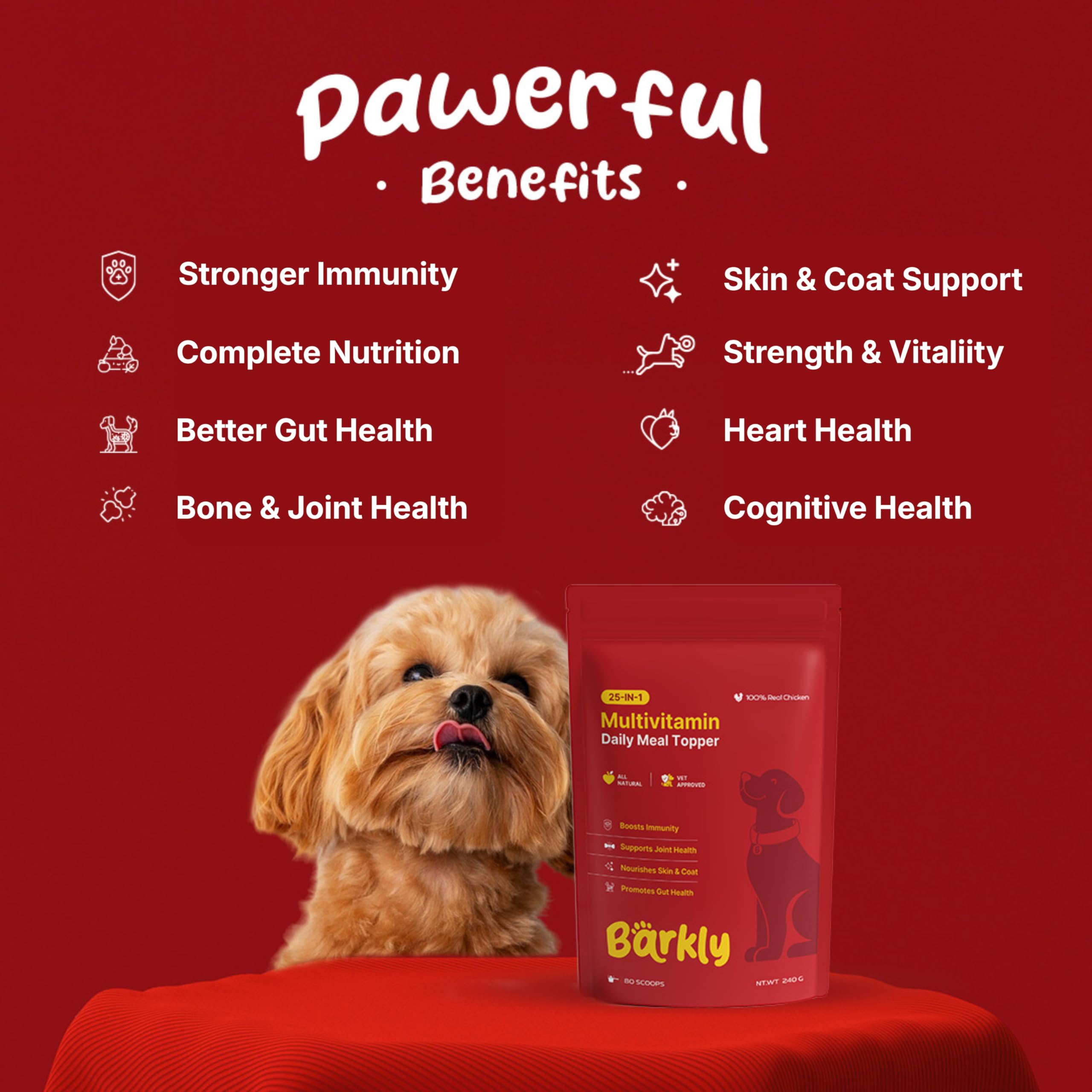 25-in-1 Multivitamin Meal Topper for Dogs | Daily Dog Supplement with Probiotics & Omega 3 | Gut, Skin, Joint & Immunity Support | Gluten Free | No Artificial Preservatives | Vet Approved — Amazon image 2