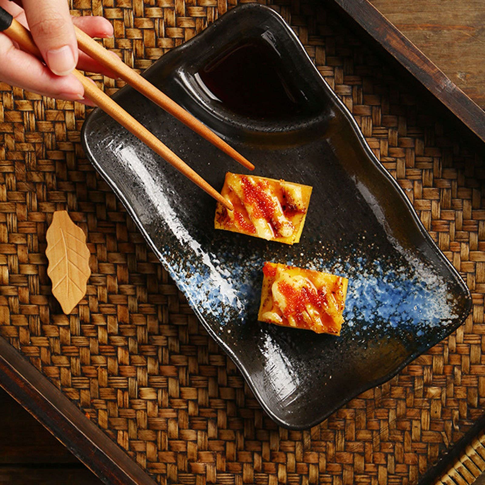 Ramen-Schüsseln-Set, Obstschale, Ramen-Schüssel, große Servierschüsseln, japanisches Porzellan-Servierset für Pommes und Dips, 2er-Set Keramik-Servierschüsseln, unterteilter Servierteller für Snacks –