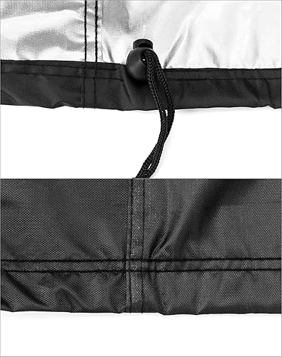 Miniatura 4 de QWORK Cubierta para sierra ingletadora a prueba de polvo, paquete de 2 cubiertas impermeables, tela Oxford 210D con cordón inferior que se adapta a