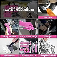 Vista 8 de Car Emergency Kit with Portable Air Compressor - Roadside Assistance Emergency Kit with Jumper Cables, First Aid Kit, Auto Tool Set, Winter Safety