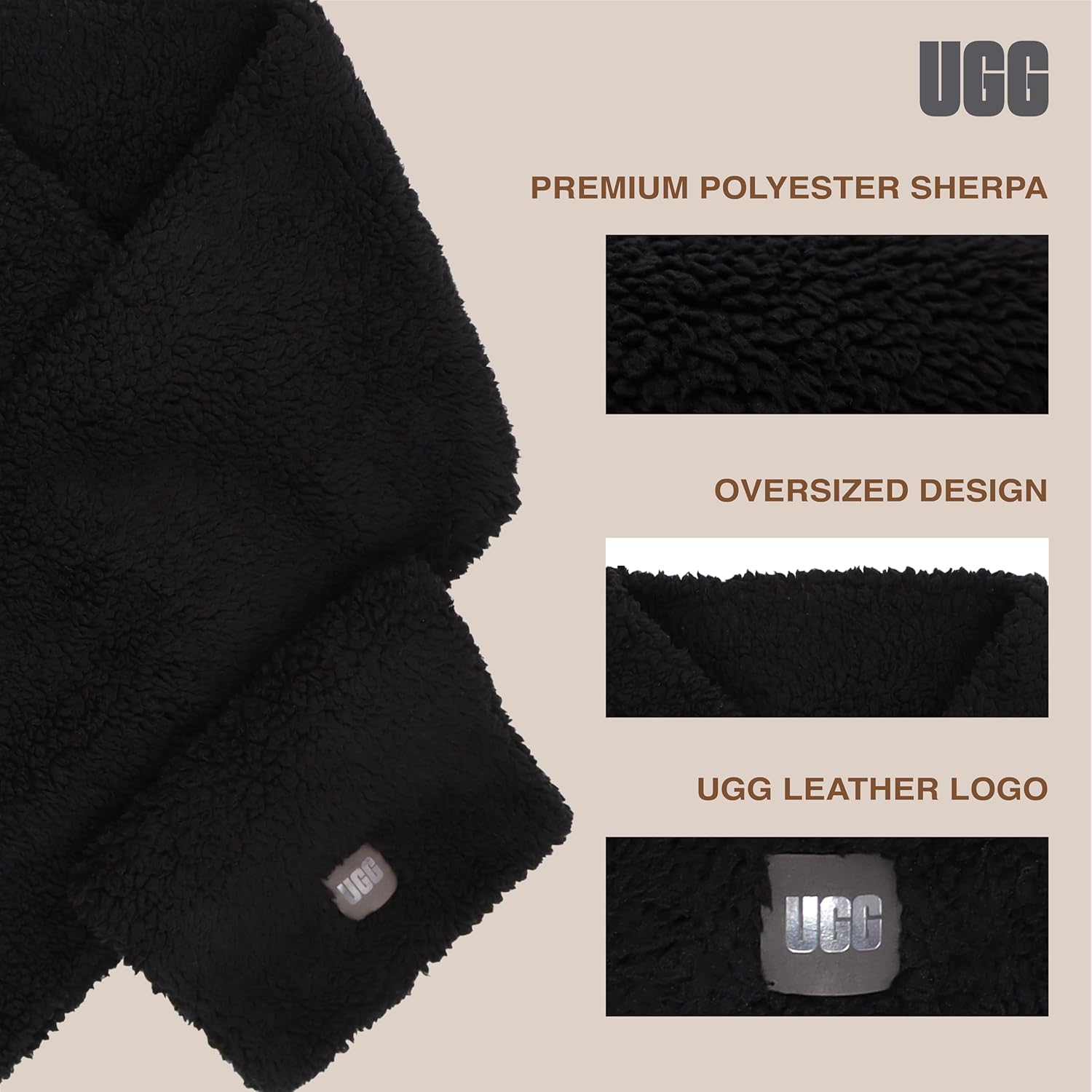 UGG womens Sherpa Oversized Scarf - Image 5