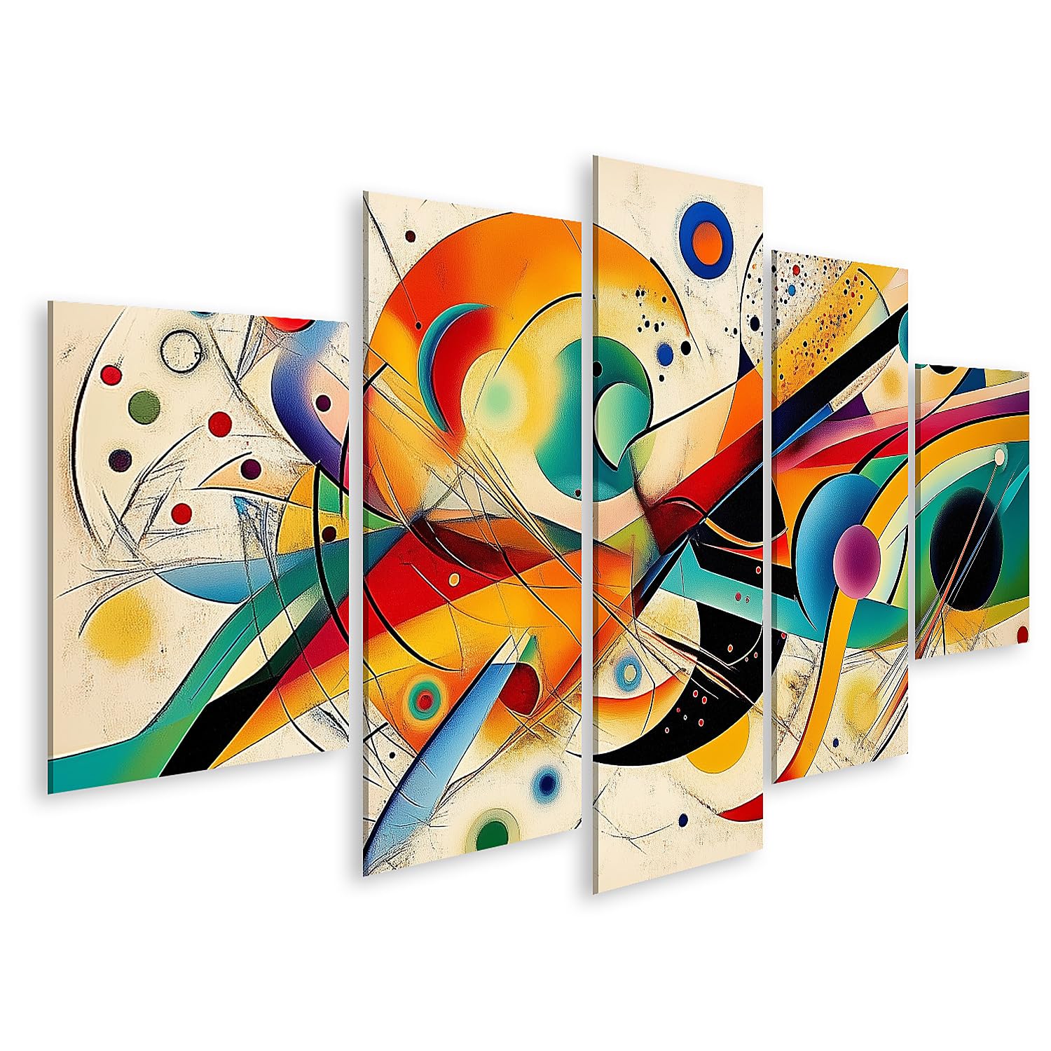 islandburner Quadro su tela Colorato Kandinsky Astrazione e forme dinamiche Immagini Murali Poster