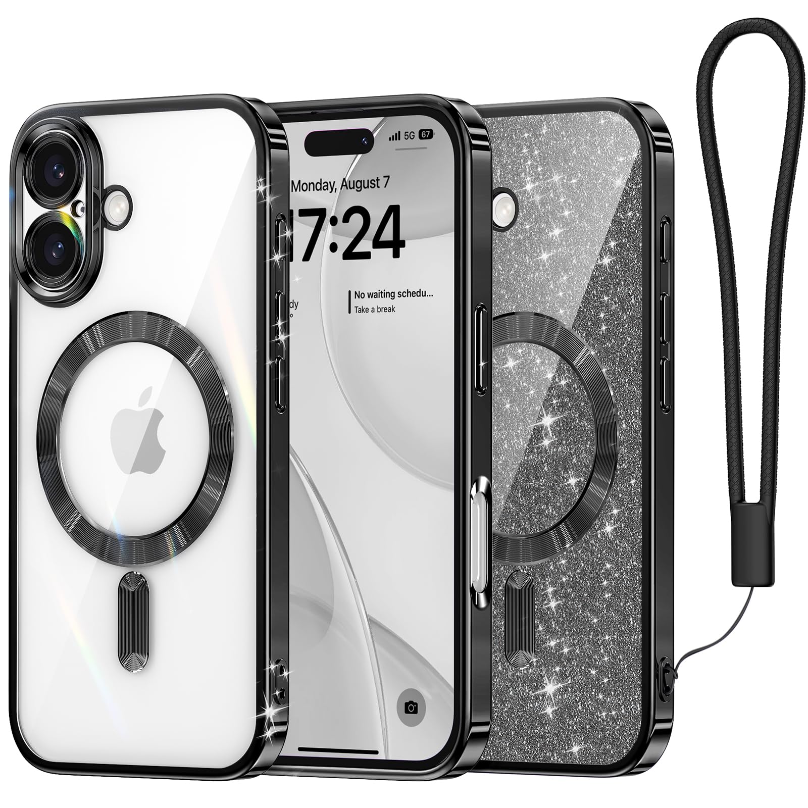Coque iPhone 16 Plus antichoc avec dragonne anti-chute et protection d'objectif intégrée