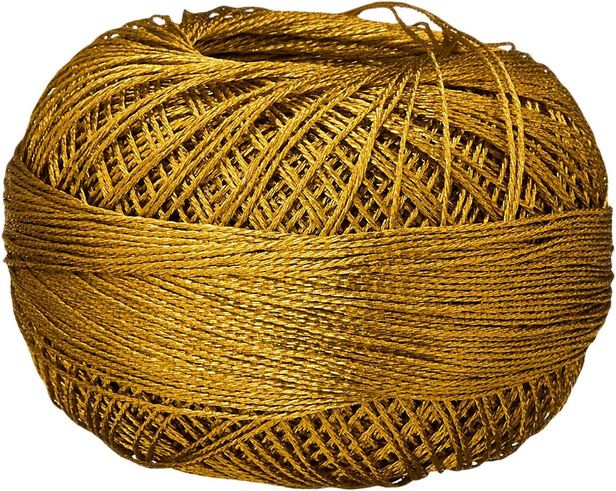 Liz Metallic Size 20 Thread 155 yrds 25 grams, Antique Gold