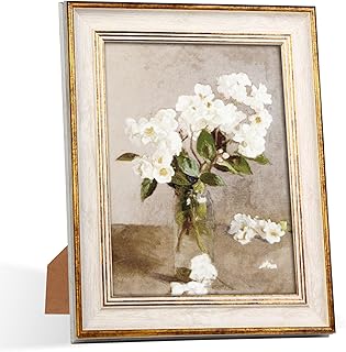 8x10 Vintage Picture Frame Retro White Gold Line Picture Frames Antique ...