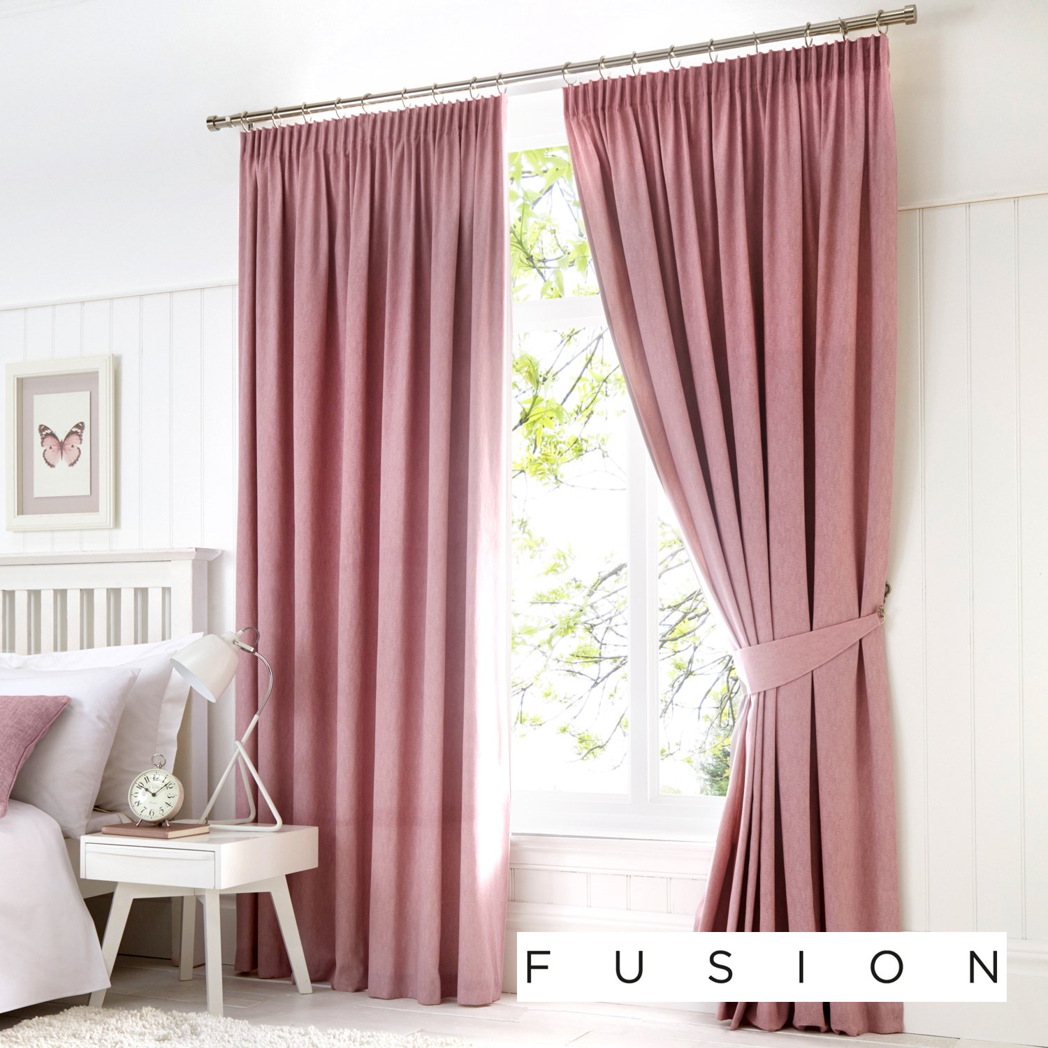 Fusion Dijon Vorhangbindungen, Paar | Aus Polyester In Silber – Perfekt Zum Zusammenbinden Von Verdunkelungsvorhängen