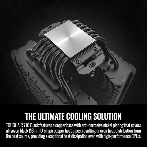 Miniatura 5 de Thermaltake TOUGHAIR 710 Black Edition - Enfriador de CPU TDP de 250 W, Intel LGA 17001200, AMD AM5AM4, diseño de doble torre de doble ventilador,