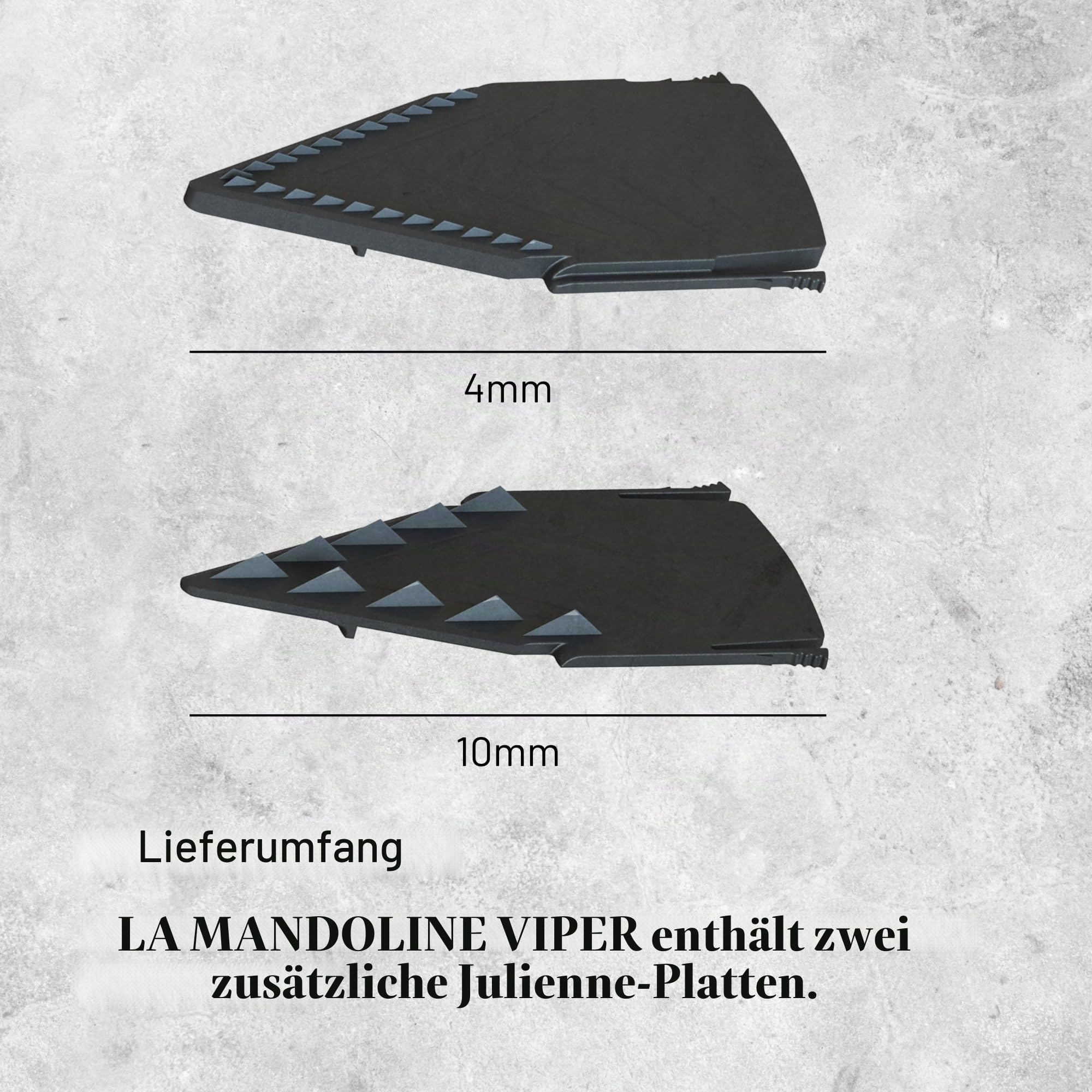 De Buyer Mandoline Viper 2016.00 Kompakter Gemüsehobel Mit Würfelschneidesystem Für Würfel, Rondellen, Juliennes, Stäbchen, Losanges, Silber