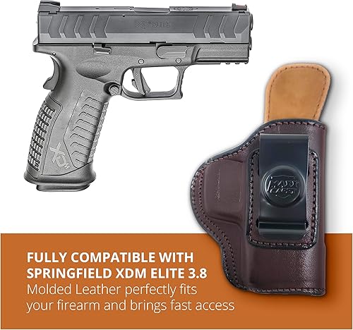 Miniatura 5 de Funda de cuero para el interior de la cintura, Maxx Carry by PH  Fundas ocultas IWB  Funda de cuero para pistola Springfield XDM Elite 3.8  Funda de