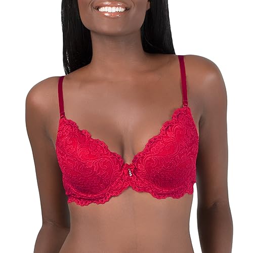 Smart & Sexy womens Signature Lace Push-up Bra - 32A - No No Red