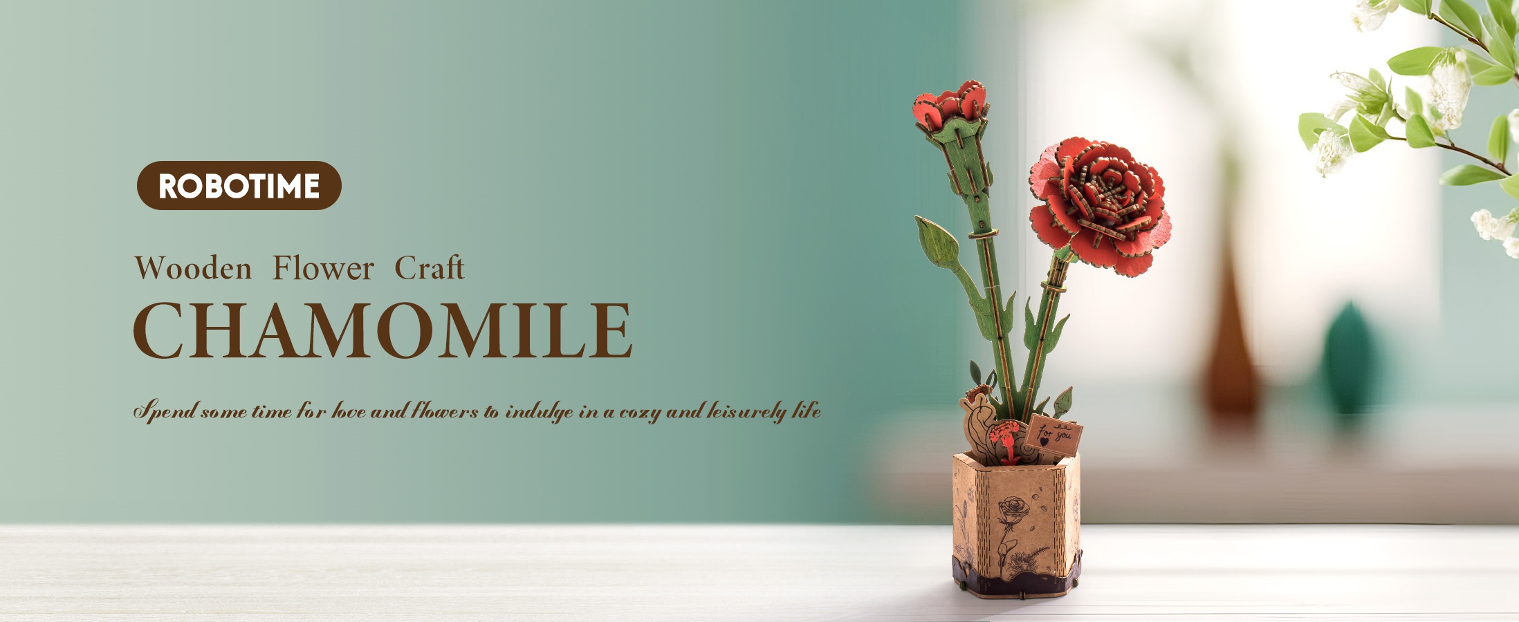 Amazon.com: ROBOTIME 3D Wooden Flower Puzzle, Red Carnation