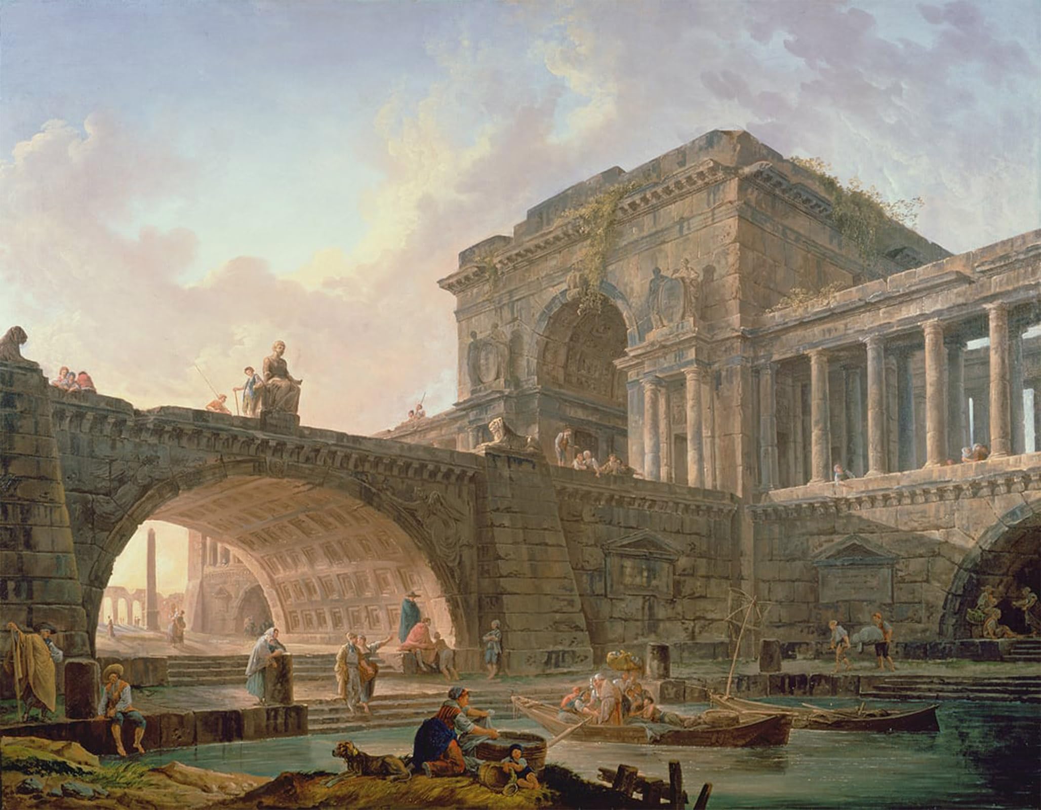 POSTERIIk Famous Animal Posters Vintage Picture Architectural Capriiccio by Hubert Robert Modern Wall Decor for Home Decor 60x90cm
