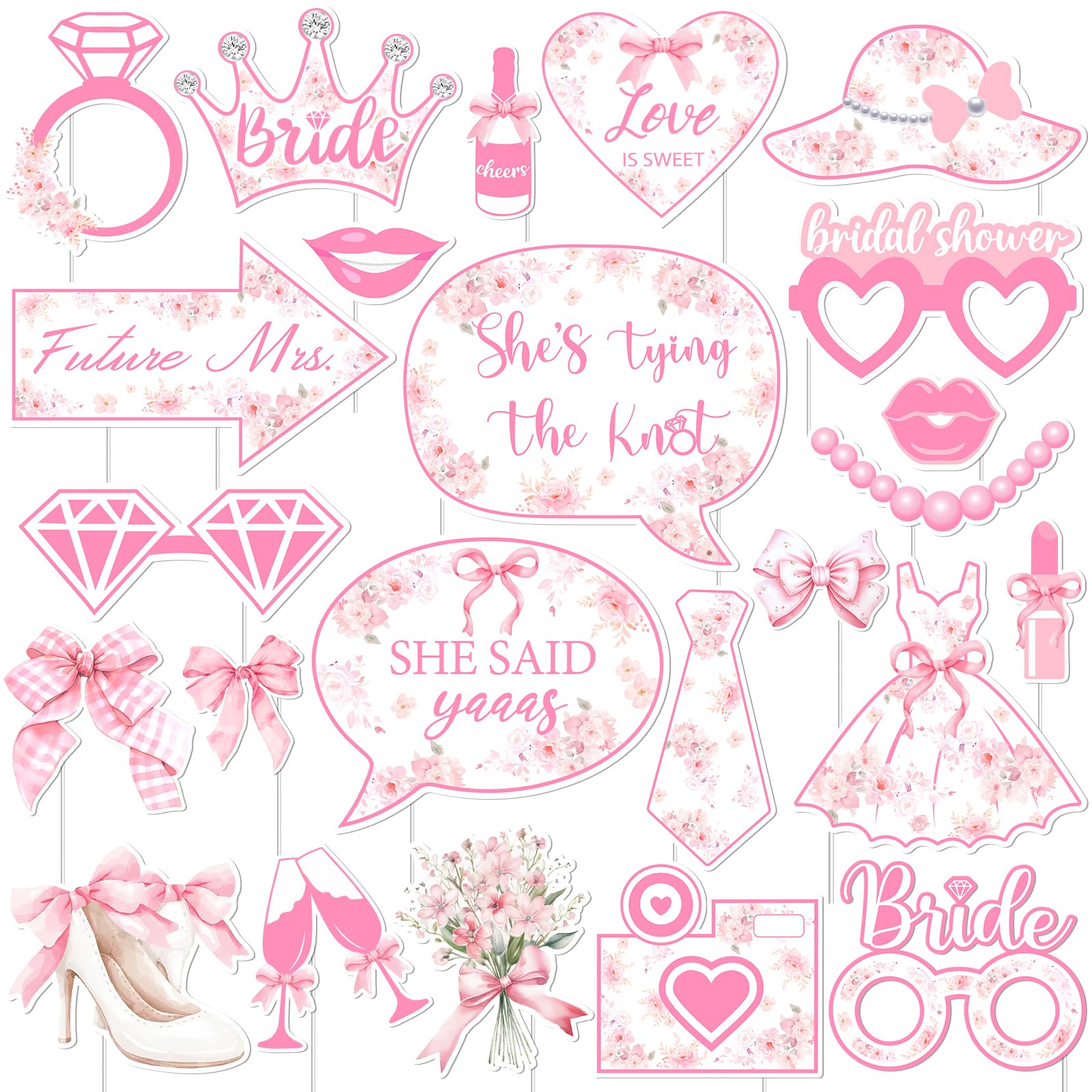 Accessoires photomaton evjf rose pour pimenter vos séances photos de future mariée