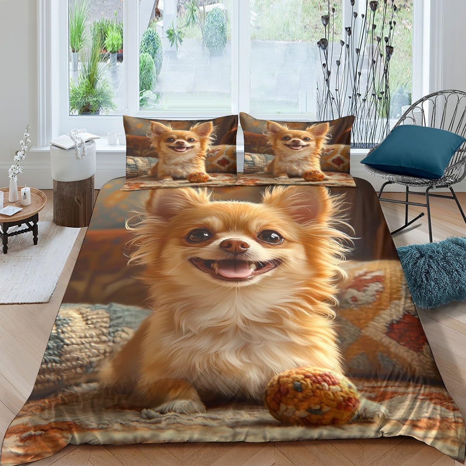 Ctjqhvkz Style-10 3D Printed Smiling Dog Fitted Sheet Microfiber Anti-Slip Bed Cover Cute Puppy Bedroom Decor For Adults Teens Single（135X200cm）