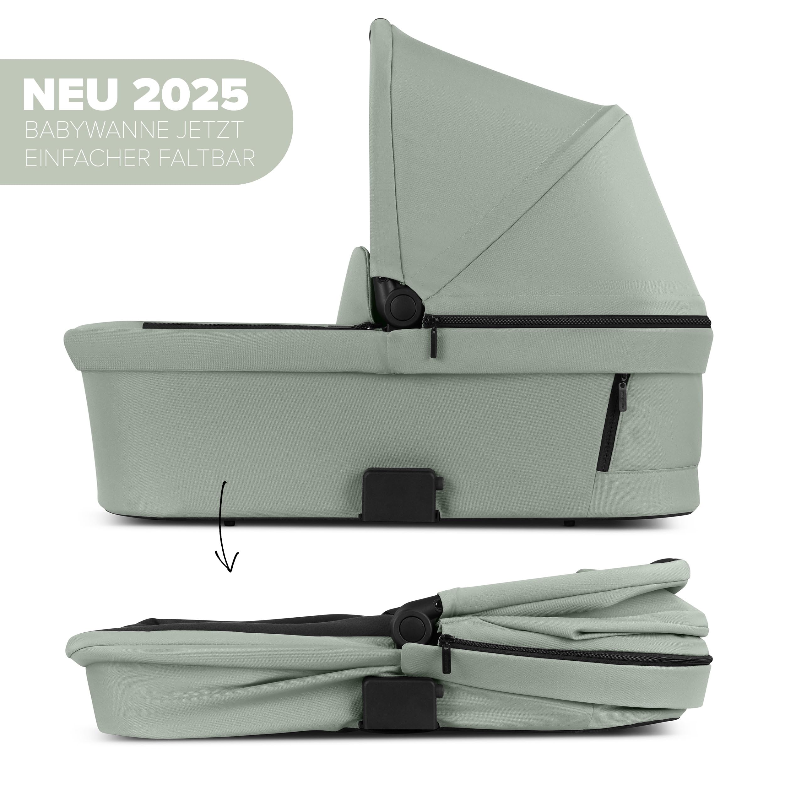 ABC Design Kinderwagen Salsa 5 Air Pine - 2in1 Kombi-Kinderwagen ab Geburt mit Luftreifen, Federung & großer Babywanne