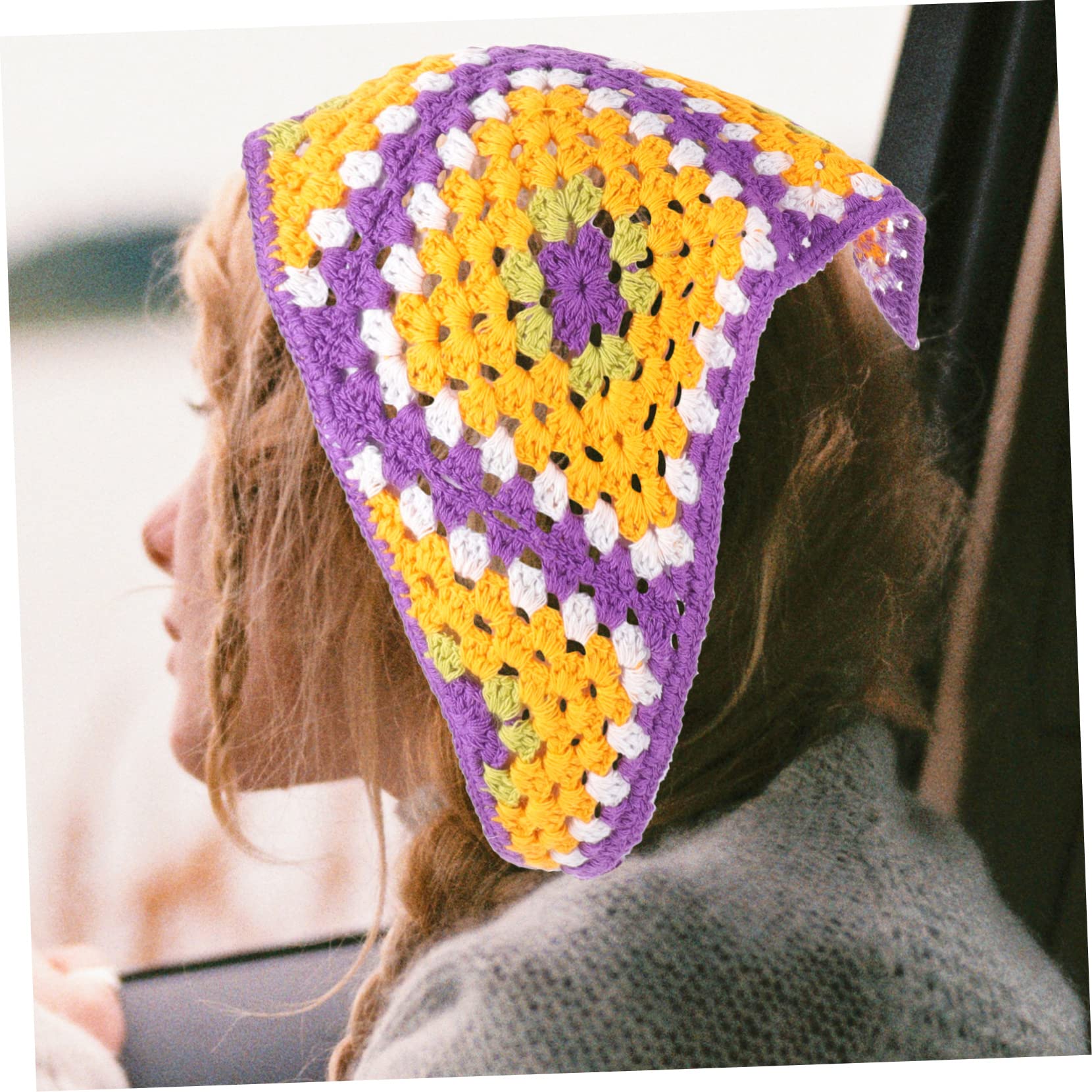 FRCOLOR 4 Pièces Bandeau Triangulaire Bandeau Turban Pour Femme Foulard Cheveux Élastiques à Cheveux Pour Femmes Dames Violet,mauve En Tissu Manquer Facile Accessoires Pour x