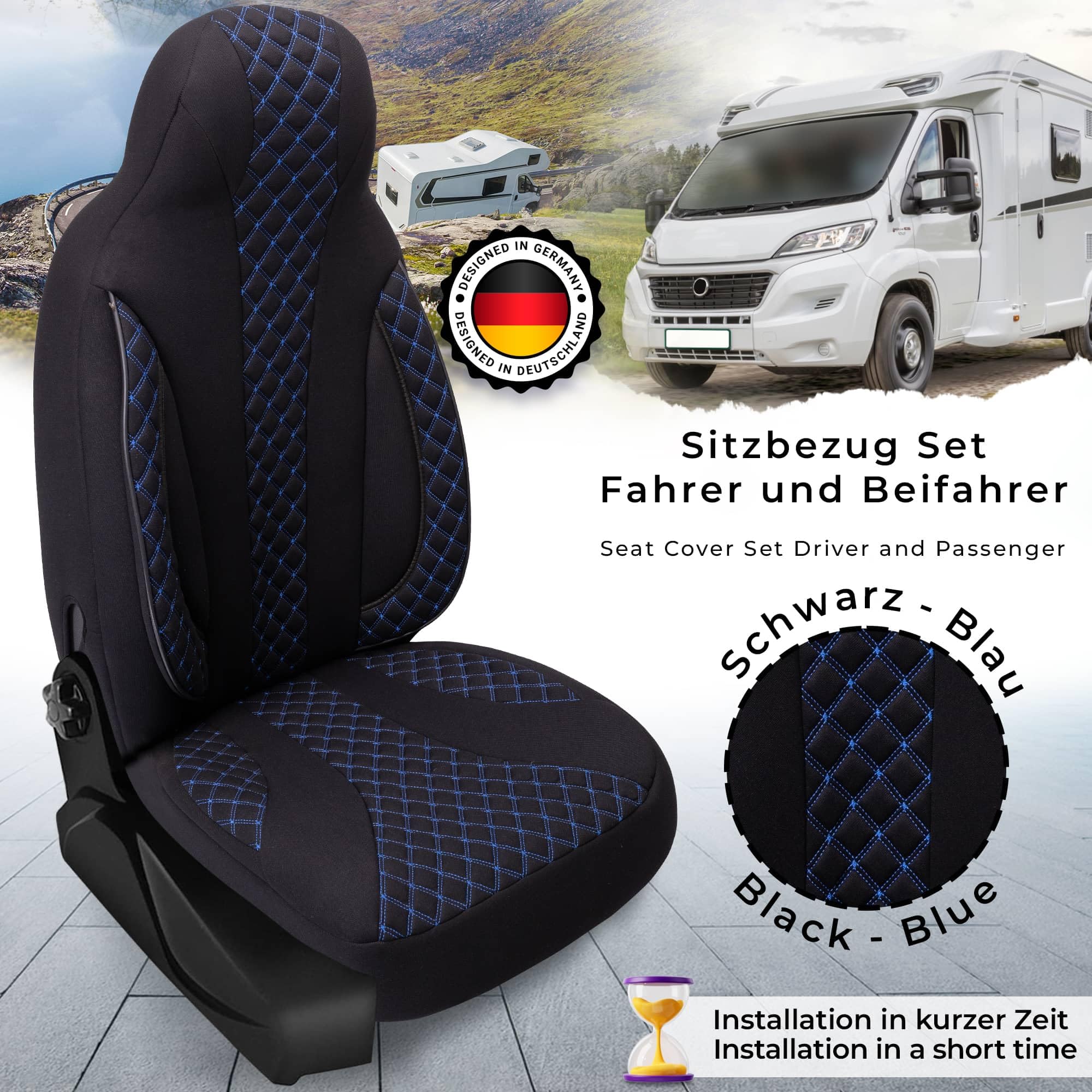 BREMER SITZBEZÜGE Wohnmobil Sitzbezüge Schonbezüge für Pilote Atlas (WPL406)
