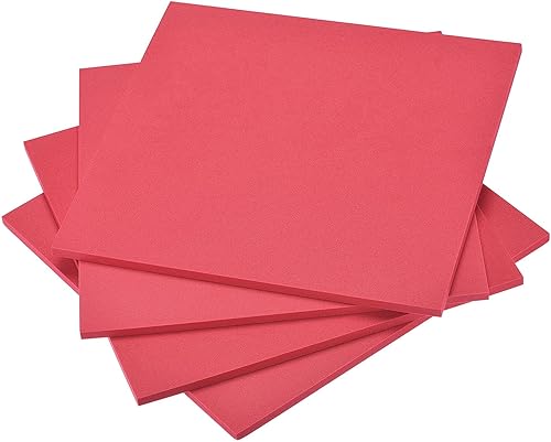 uxcell Hojas de espuma EVA roja de 10 x 10 pulgadas, 0.276 in de grosor para manualidades, proyectos de bricolaje, 4 unidades
