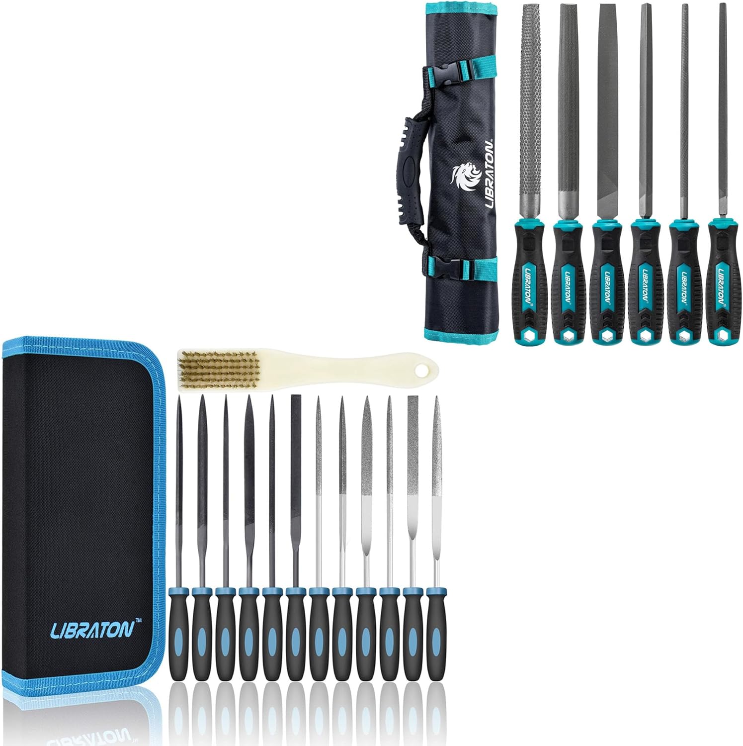 LIBRATON 13PCS Small File Set, and 6PCS Metal File Set, Metal Files for Steel, for Metalworking, Woodworking