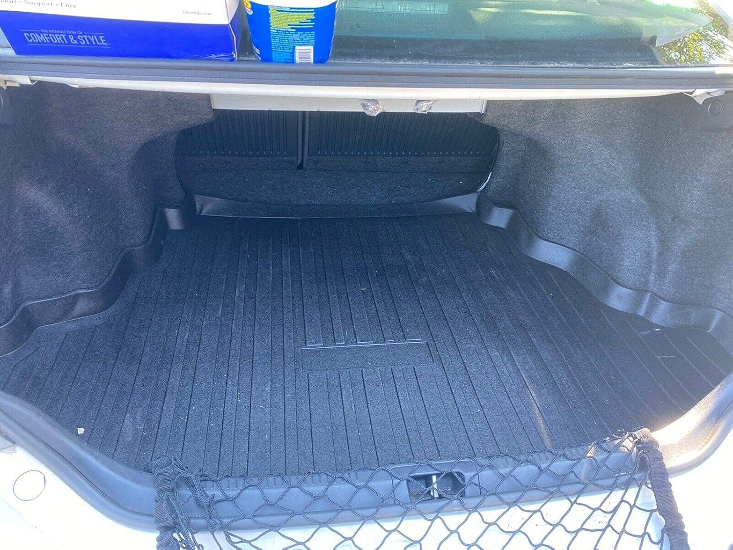 Cargo Liner - Trunk Mat for Toyota Camry 2012-2017 – Weather-Resistant Trunk Mats for Cars with Raised Lip – Non-Slip Car Trunk Mat Rubber – Easy to Install – Laser Pre-Cut Design