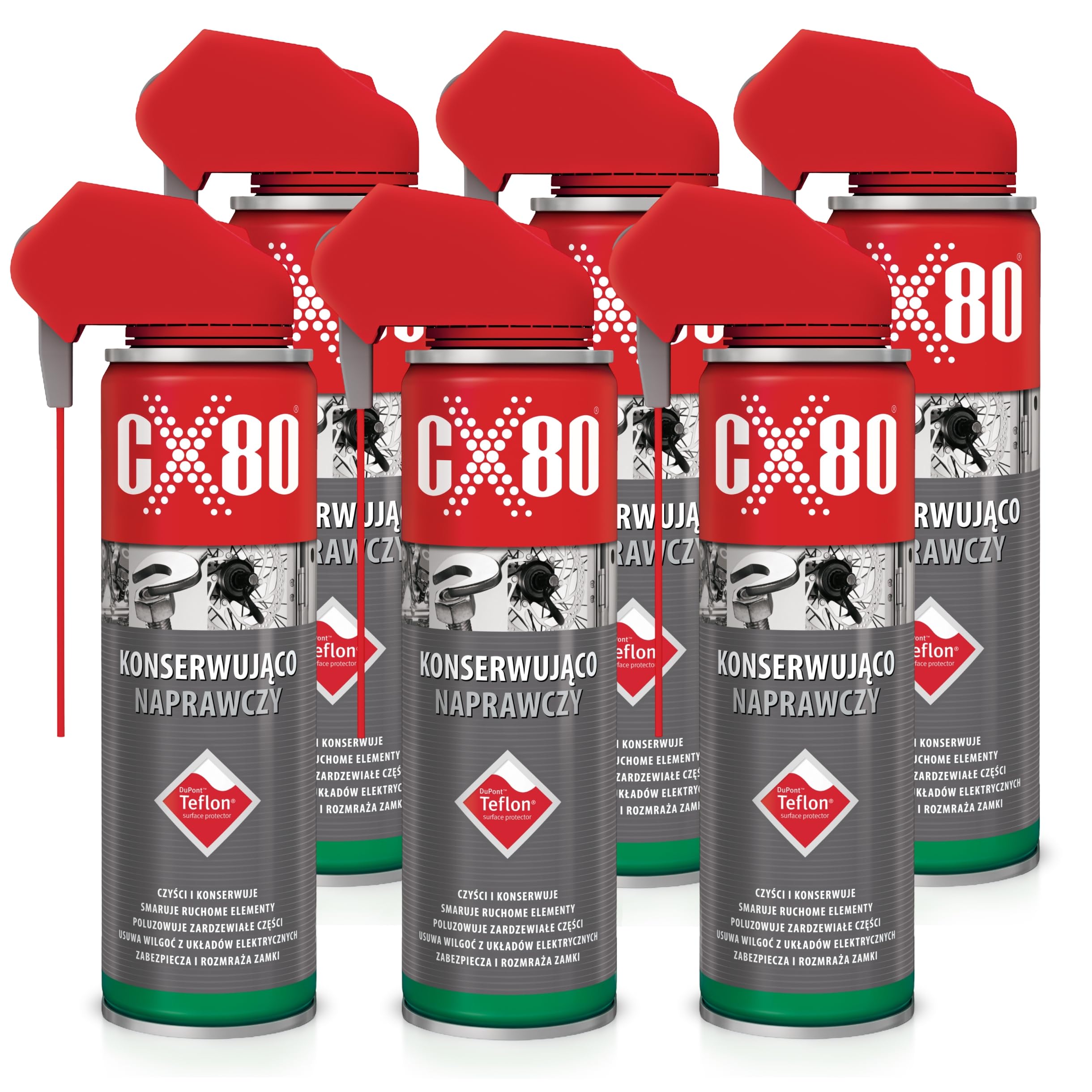 CX80 Teflonspray Spray - Trockenschmierspray, Gleitspray & Multifunktionsschmiermittel - Kettenspray Fahrrad, Motorrad & Industrie - Korrosionsschutz - Bestschweissen.de (6, Duospray 250 ml)