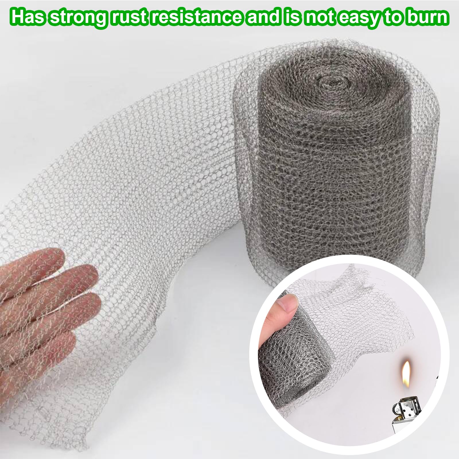 6 Pezzi Rete Metallica Acciaio Inox Maglia 1 Mm - Con Guanti E Nastro, Per Fai-Da-Te - Foto 5