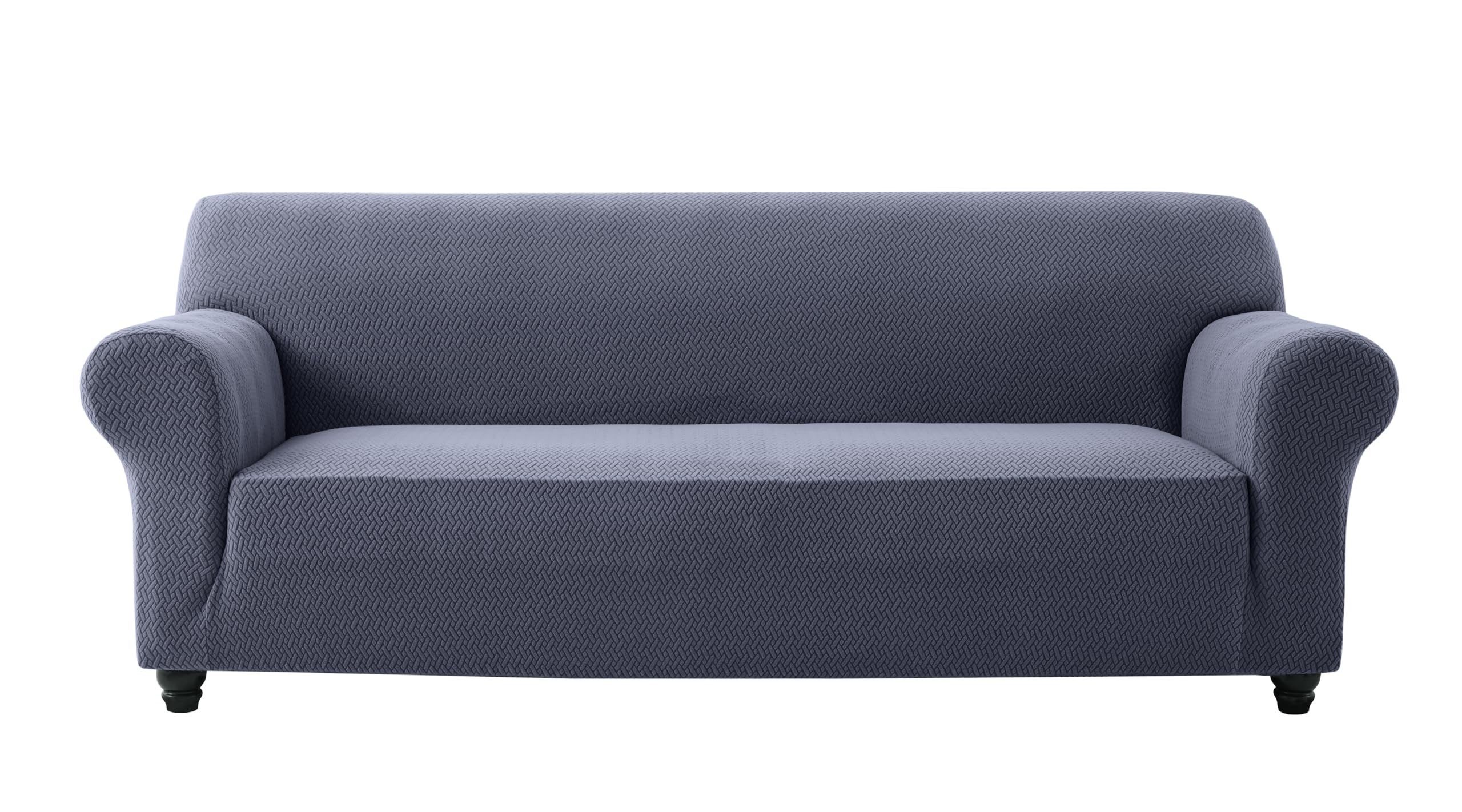 Ameha Blue Grey High Stretch Sofa Cover 3 Seater Spandex Elastic Fit Slipcovers T Shape Non Slip Loveseat Couch Covers Furniture Protector - 3 Seater,