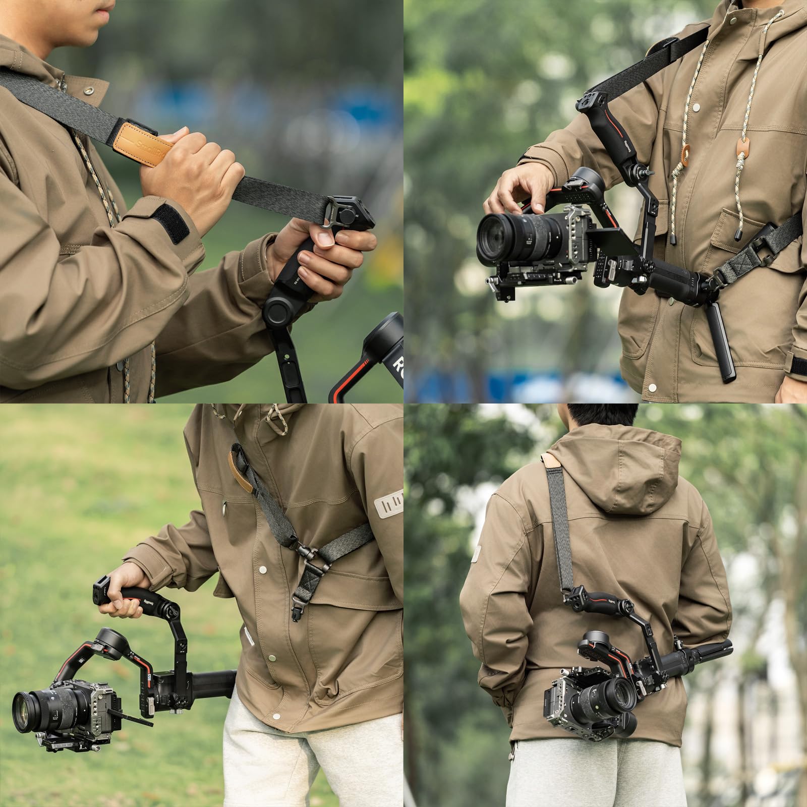 SMALLRIG Tracolla per ridurre il peso, maniglia per DJI Gimbal, con fibbie QD migliorate per RS 4 / RS 4 Pro/RS 4 Mini/RS 3 / RS 3 Pro/RS 3 Mini/RS 2, nero - 5362