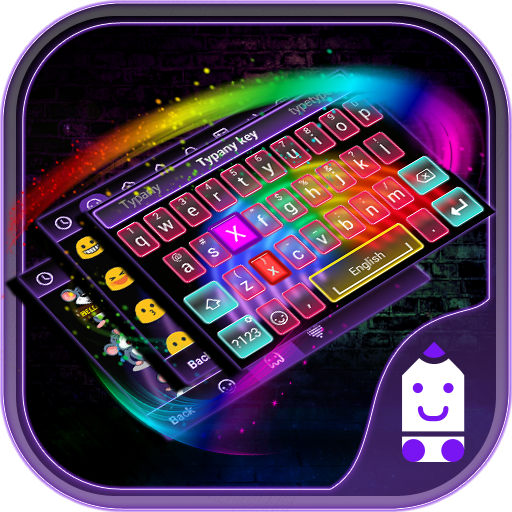 Rainbow Neon Theme&Emoji Keyboard