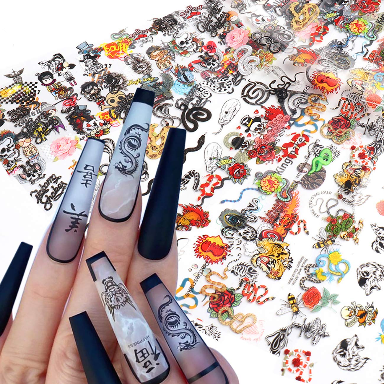 Buy 10 Sheet Halloween Nail Foil Art Stickers Rose Skull Anime Design Nail Foils Transfer Sticker Nail Art Supplies Luxury Design Diy Cartoon Halloween Manicure For Women Girl Halloween Party Supplies Online