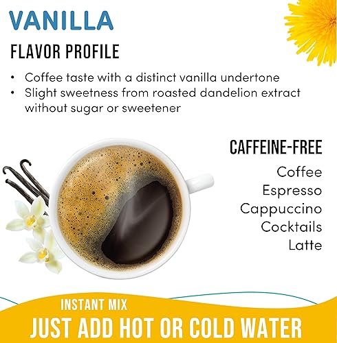 Miniatura 3 de Nummy Creations Alternativa al café de hierbas instantáneo de vainilla con diente de león. Sabor de café de cuerpo completo, sin cafeína, totalmente