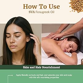 SVA Fenugreek Oil 4oz (118ml) Premium Carrier Oil with Dropper for Hair Care, Hair Oiling, Scalp Massage & Skin Care