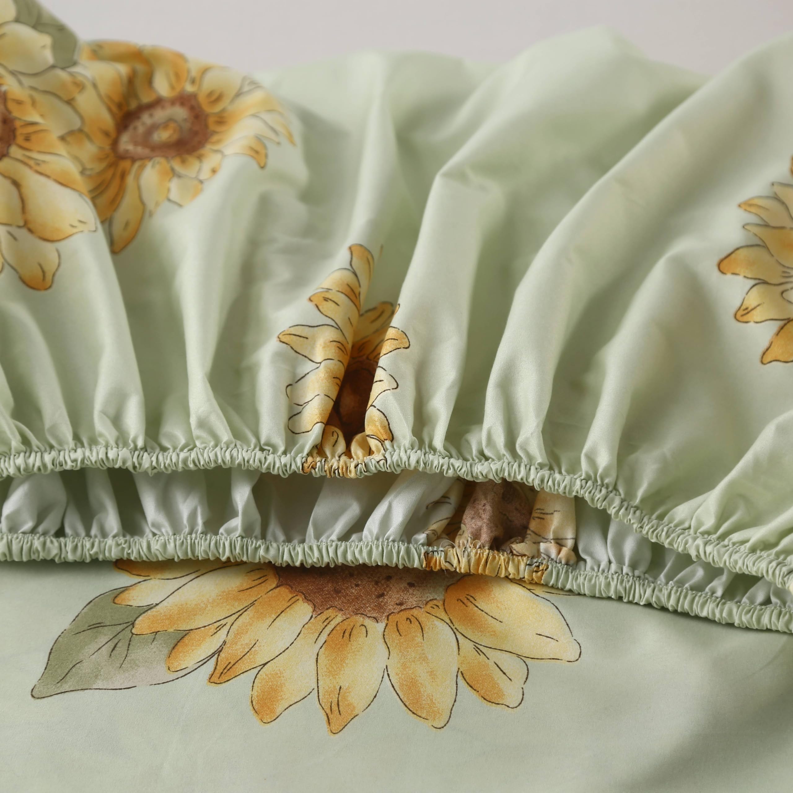 SDIII Sunflower Sheets Queen Size Set – 4PC Microfiber Floral Bedding With Deep Pockets - View #5