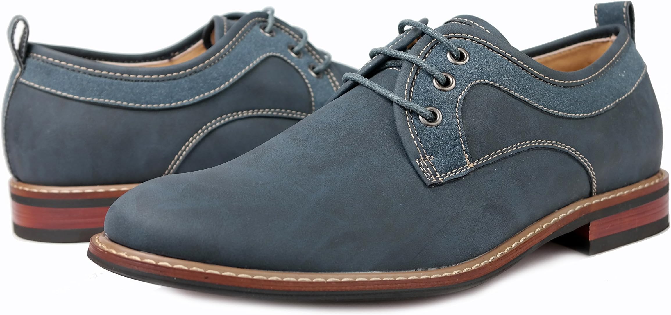 Ferro Aldo Men Modern Lace Up Oxfords Casual Shoes Leather Lining Navy Blue