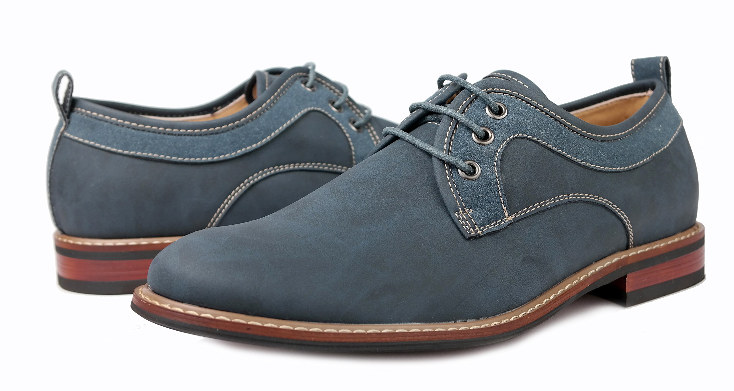 Ferro Aldo Men Modern Lace Up Oxfords Casual Shoes Leather Lining Navy Blue