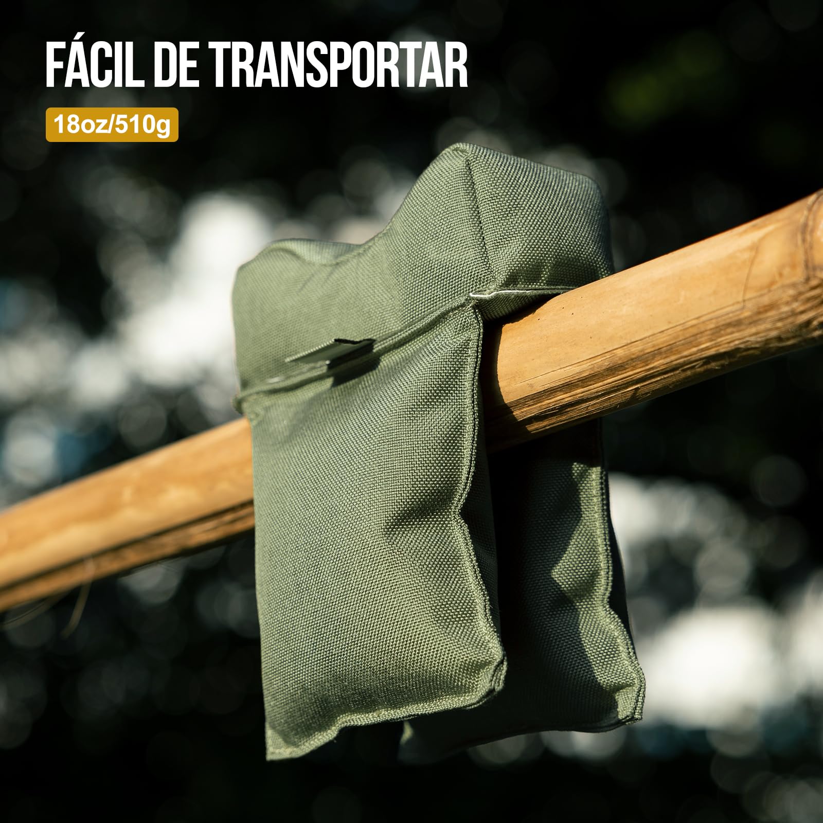 OneTigris - Soporte para armas, soporte de varilla frontal, bolsa de descanso de caza, soporte de rifle para exteriores, caza, tiro, deportes de tiro, práctica de tiro a objetivo-(verde guardabosques