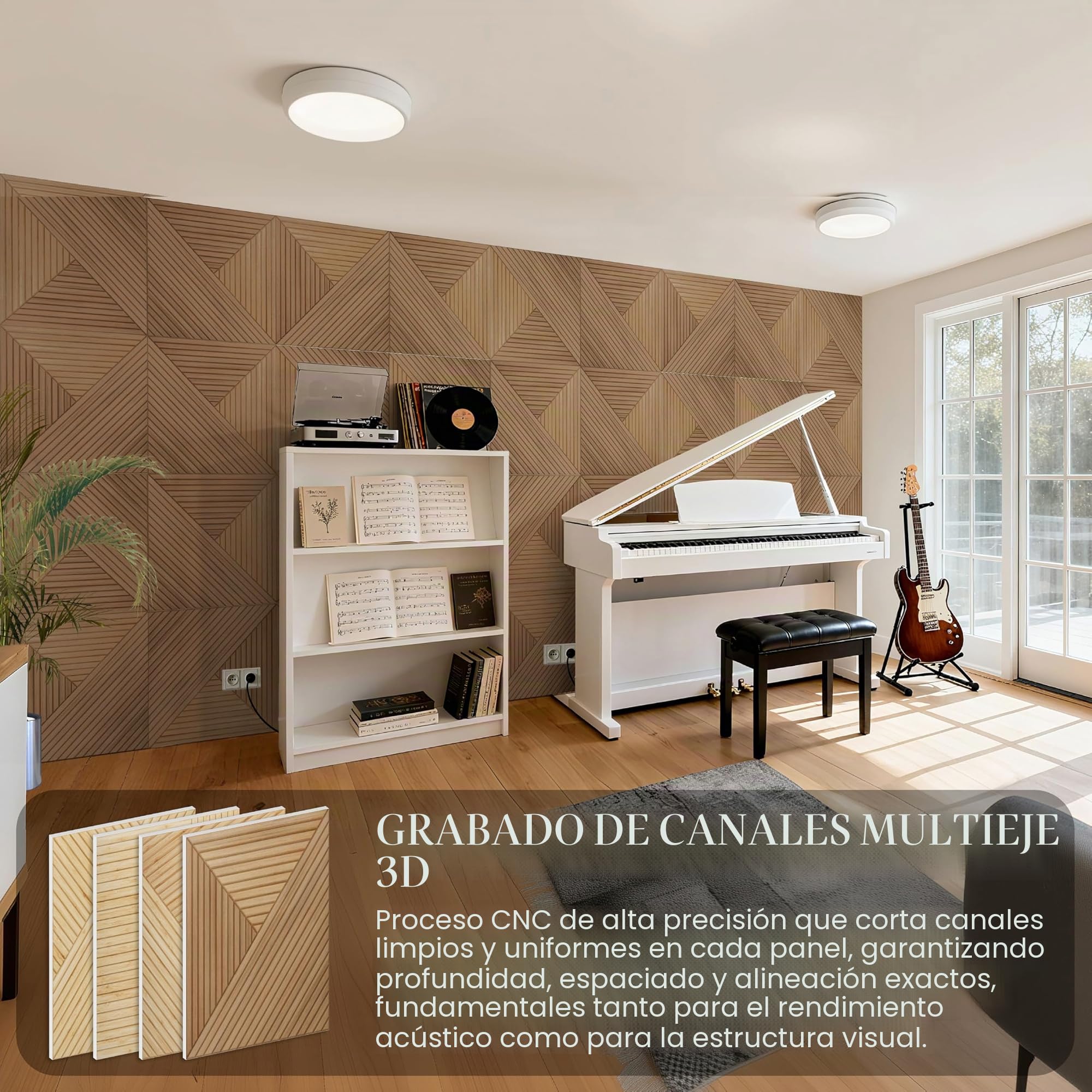 Soon Global 6 paneles acústicos de pared de 61 x 61 cm, paneles acústicos decorativos, paneles acústicos decorativos, paneles acústicos de pared, arte de pared absorbente de sonido, remolinos