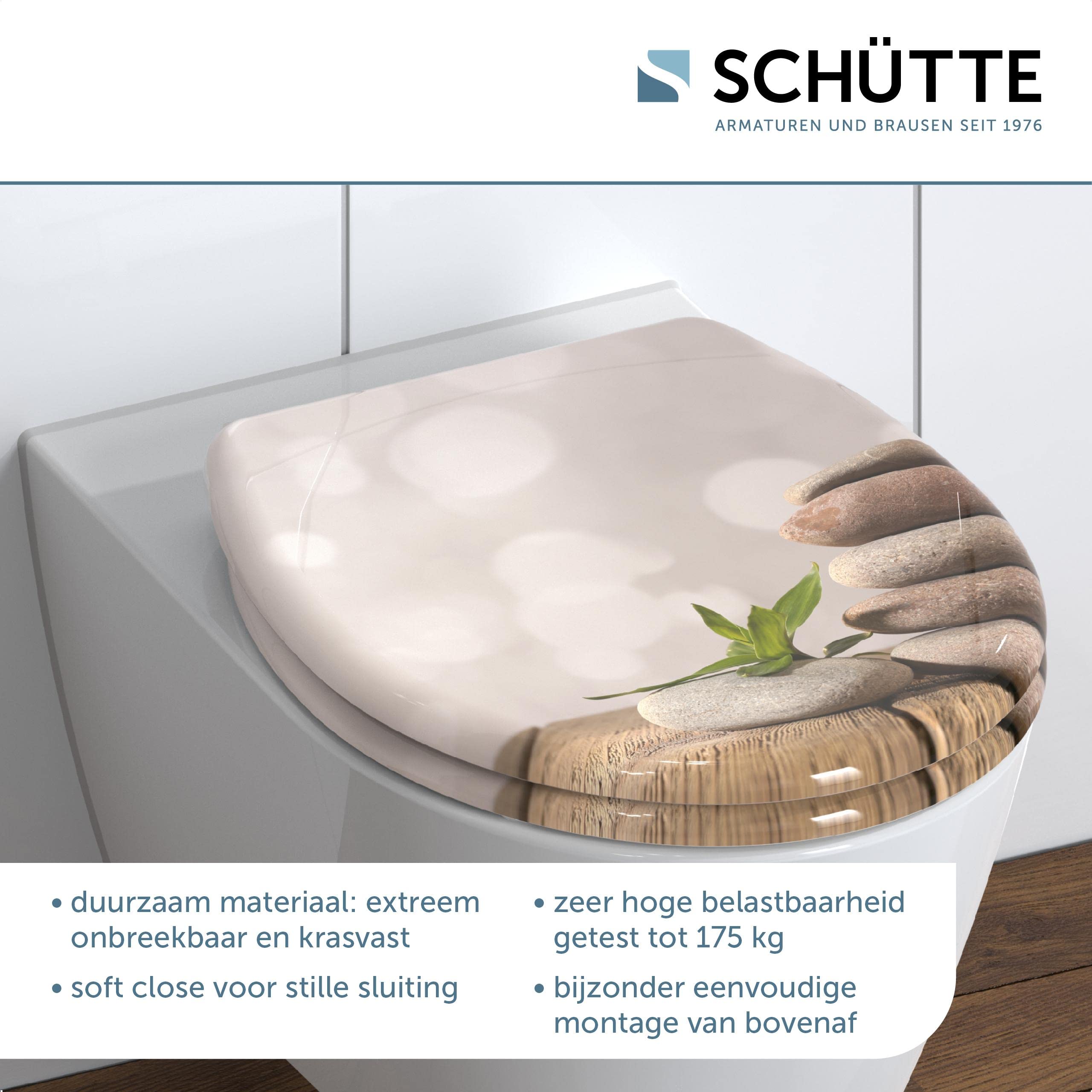 SCHÜTTE Toilet seat FLOWERS & WOOD with soft close, toilet lid